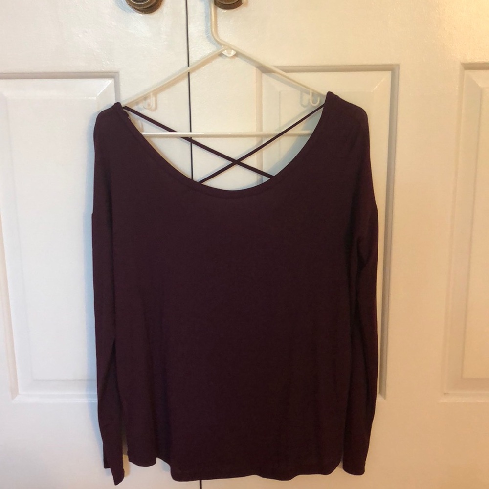 maroon/burgundy long sleeve top